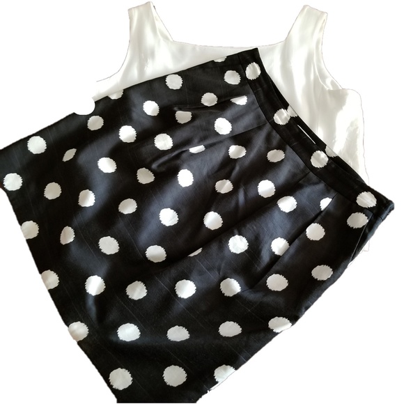 LOFT Dresses & Skirts - Ann Taylor LOFT Black & White Polka Dot Skirt Sz 8